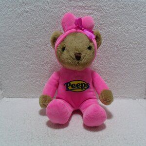 Peeps, stuffed bear  12 inch  with pink outfit.